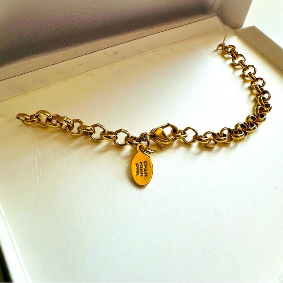 NIB VTG Nolan Miller Glamour Collection Gold Bracelet with Crystal Heart - Picture 3 of 5